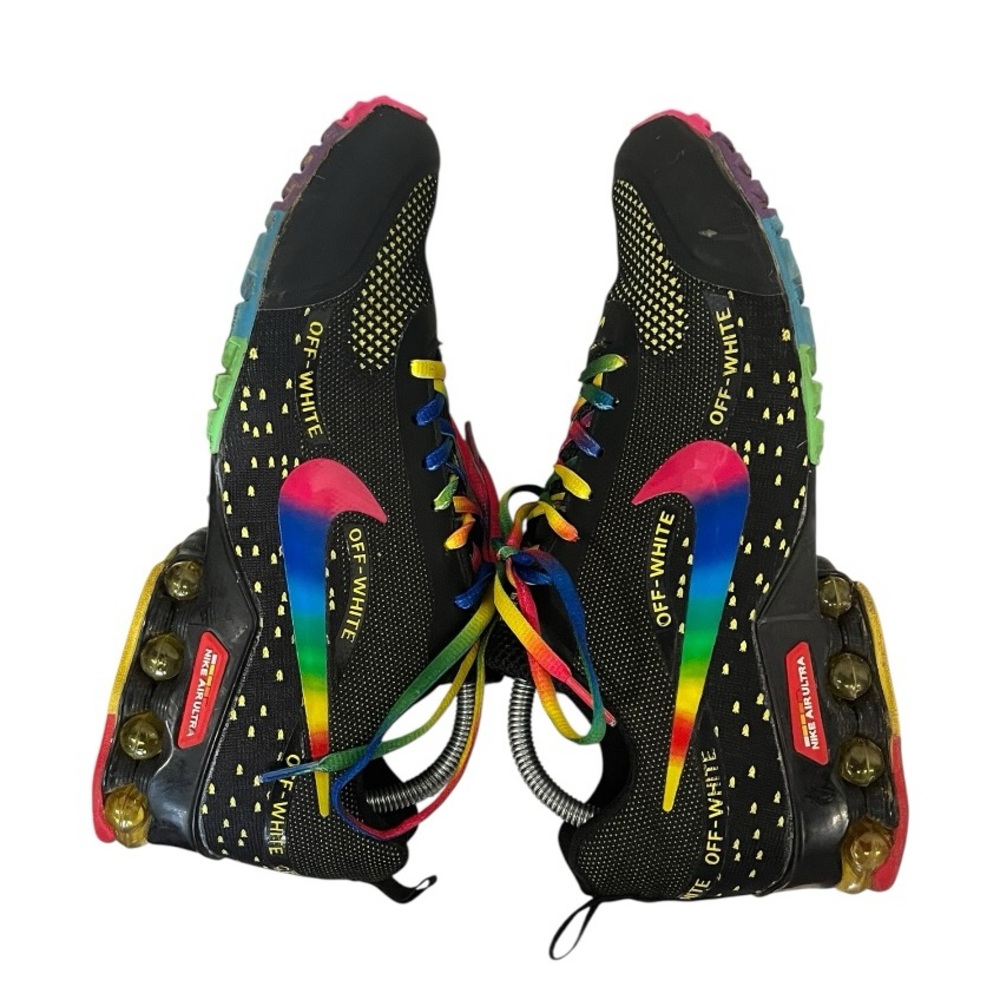 Nike | Airmax Shox Off-White Black Rainbow Colored Accents Sneakers 8.5 - Picture 6 of 10